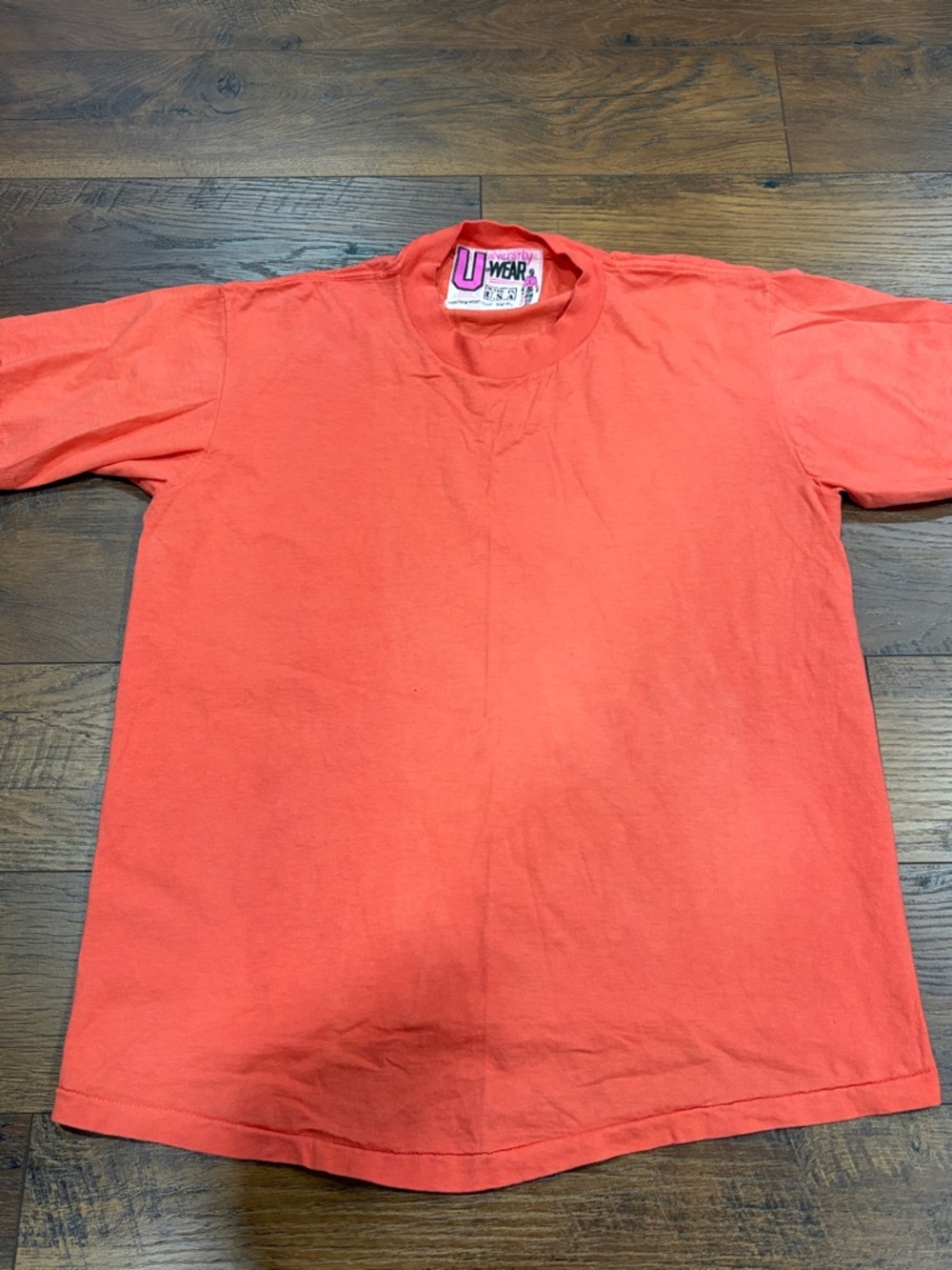 Vintage 1990s University Wear Shirt Mens Size L Melon Single Stitch Made In USA